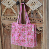 Sac bandoulière Blockprint rose cachemire